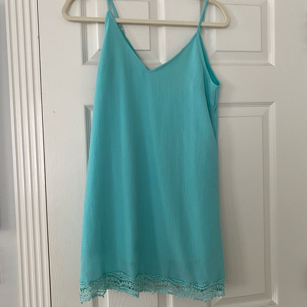 ASTR Dress in teal/sea foam blue green